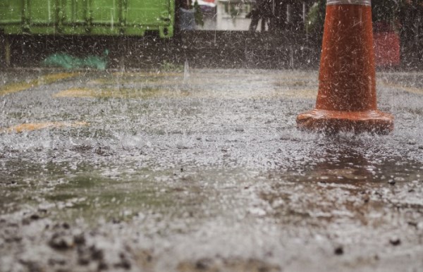 Traffic Cone in the Rain